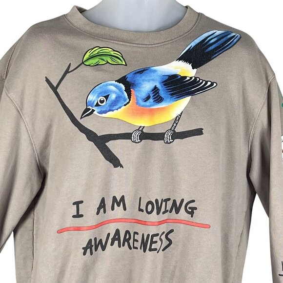 Street Wear Graphic Sweatshirt L Bird Skeleton Skater Uplifting Graffiti Hip Hop - Picture 6 of 15